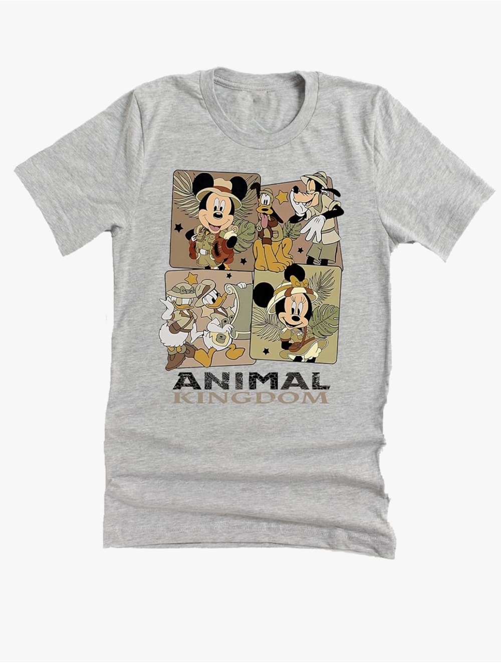 Disney Inspired Gray Animal Kingdom Character Panel Tee